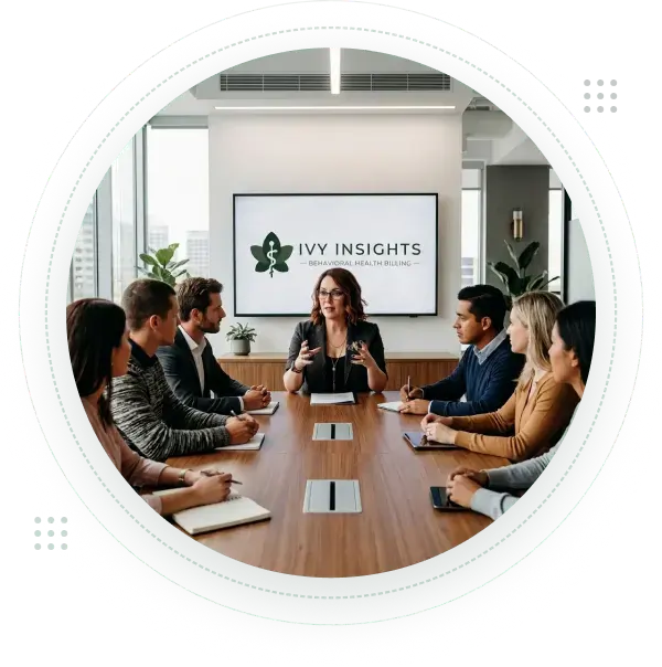 Executive revenue cycle leader analyzing behavioral health operations and financial performance
